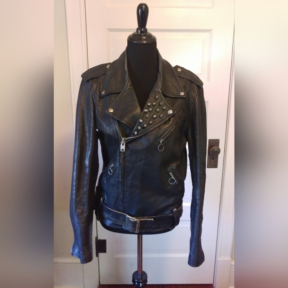Vintage Studded ESPIRIT Leather Biker Jacket